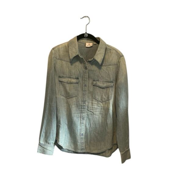 Adriano Goldschmied Chambray Denim Jean Button up Top Sz Small - Picture 1 of 7